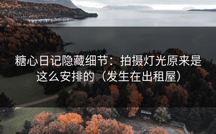 糖心日记隐藏细节：拍摄灯光原来是这么安排的（发生在出租屋）